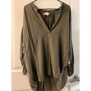 Olive Long Sleeve, V-Neck Top